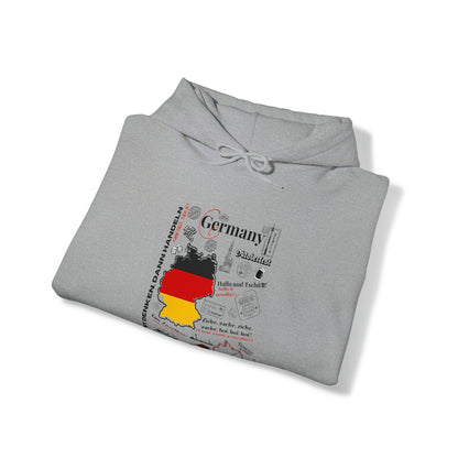 "Germany" Style Design Print Unisex Heavy Blend™ Hooded Sweatshirt - 6 sizes & colors to choose from