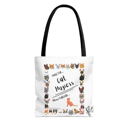 Our lovely & fun 3 sizes -White "Pet Lovers/Ailurophile" Brand -front facing Style Design Tote Bag from the 'TPPG-Apparel' Brand Collection