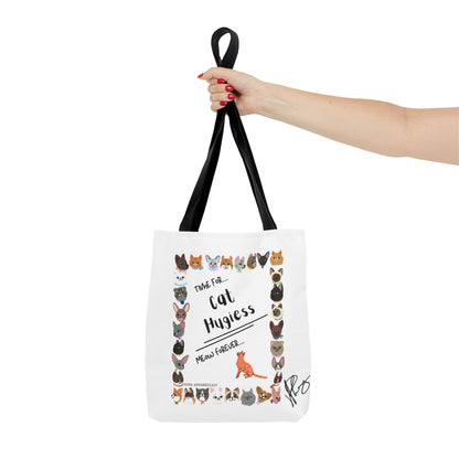 Our lovely & fun 3 sizes -White "Pet Lovers/Ailurophile" Brand -front facing Style Design Tote Bag from the 'TPPG-Apparel' Brand Collection