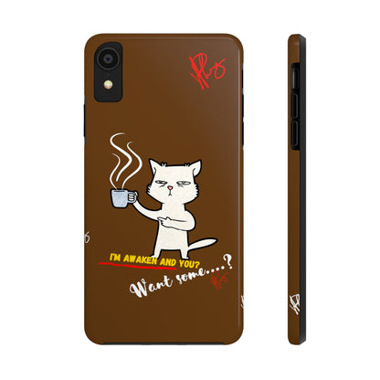 This Lovely Brown Coffee Color Tone - Cutie "Coffee Cat" Pet Design Verision from the 'TPPG Collection' Line carries Several sizes of the "iPhone Series" Tough Phone Cases