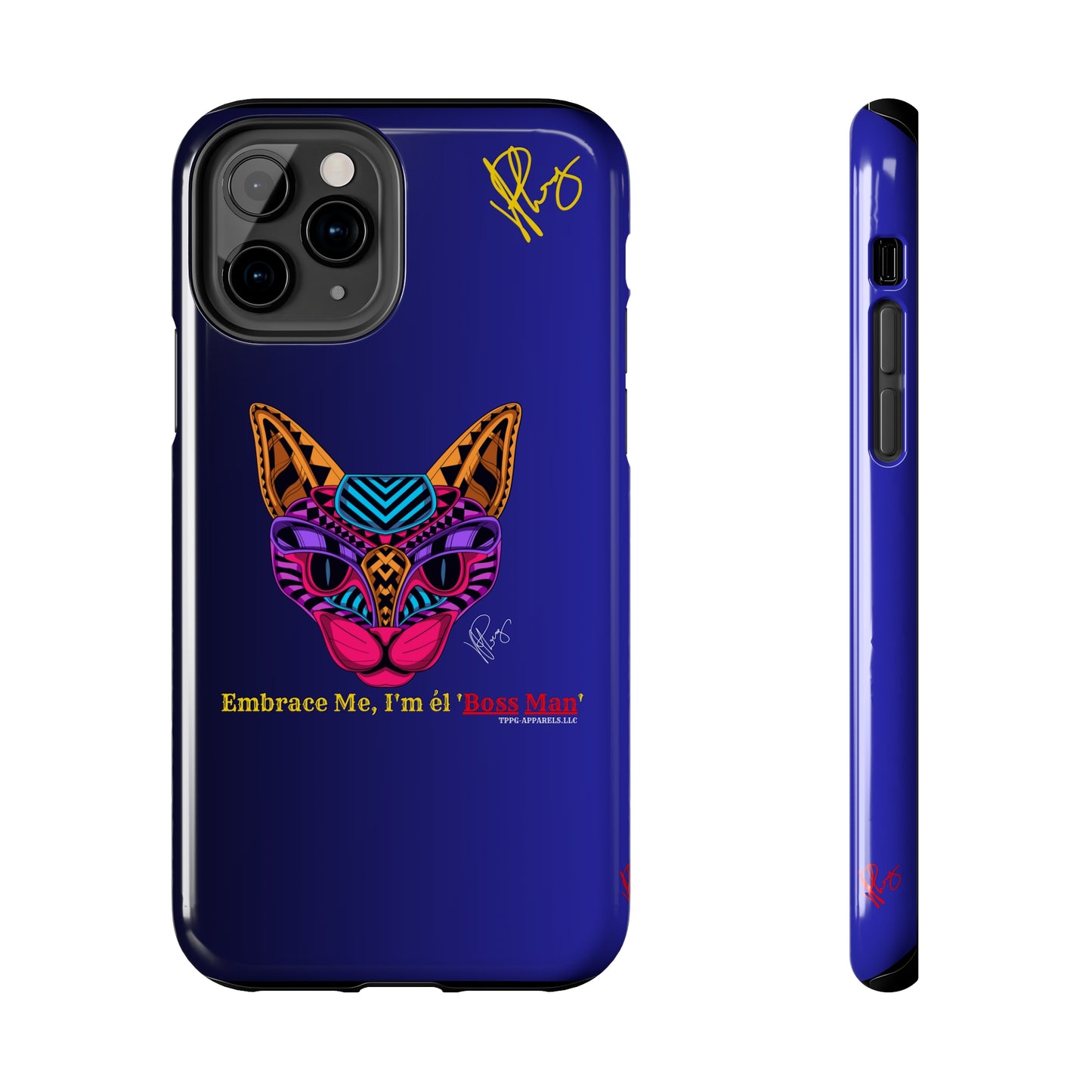 Cat Designs Phone Cases - iPhone/Samsung Galaxy & Google Pixel (Purple/Blue-Multi-Colored)