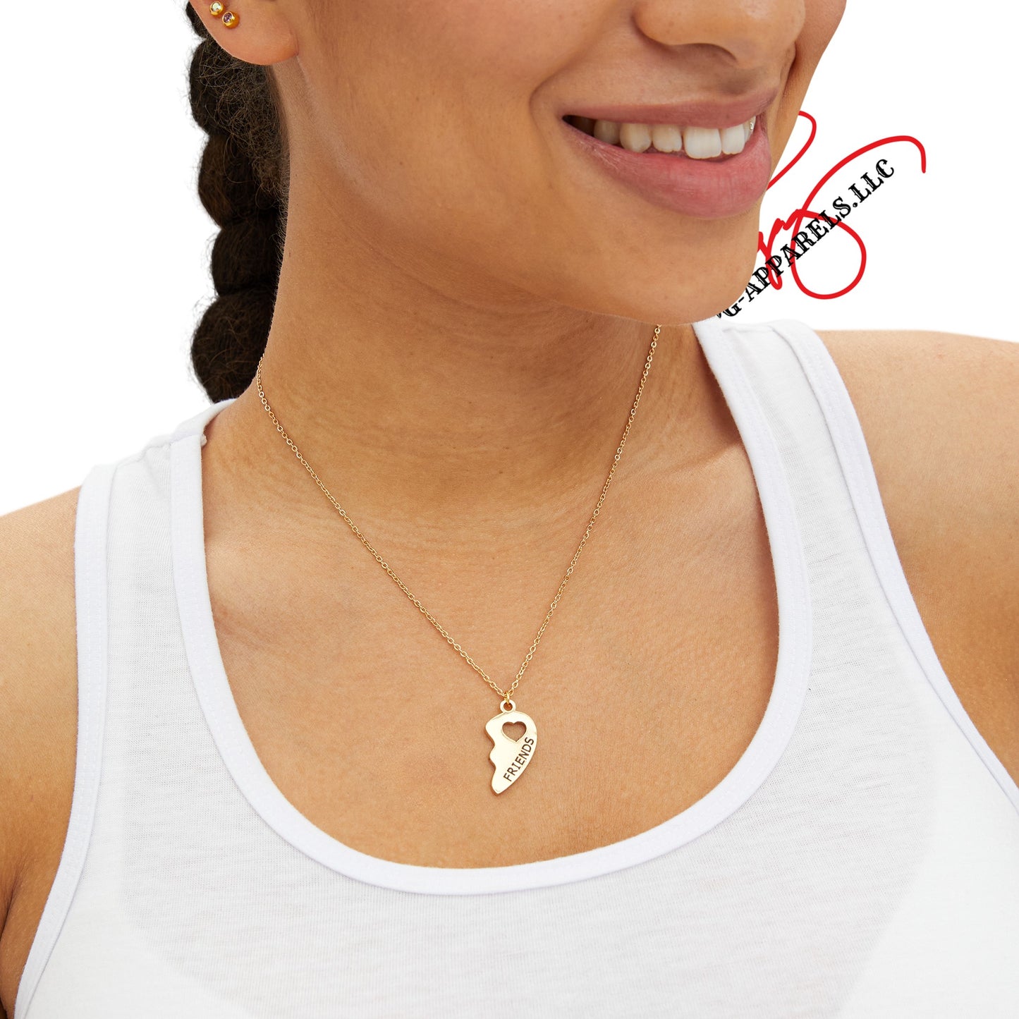 BFF (Best-Friend) Half Heart Necklace Set