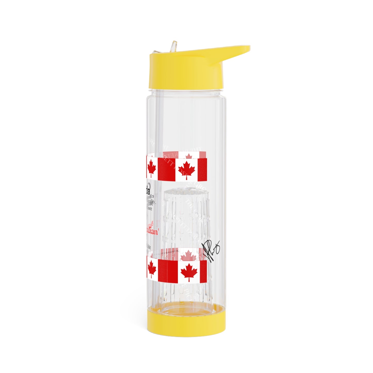 Clear 25oz 'Canada' Style Design.. INFUSER Water Bottle by the "TPPG-Apparels Brand" Canada Collection