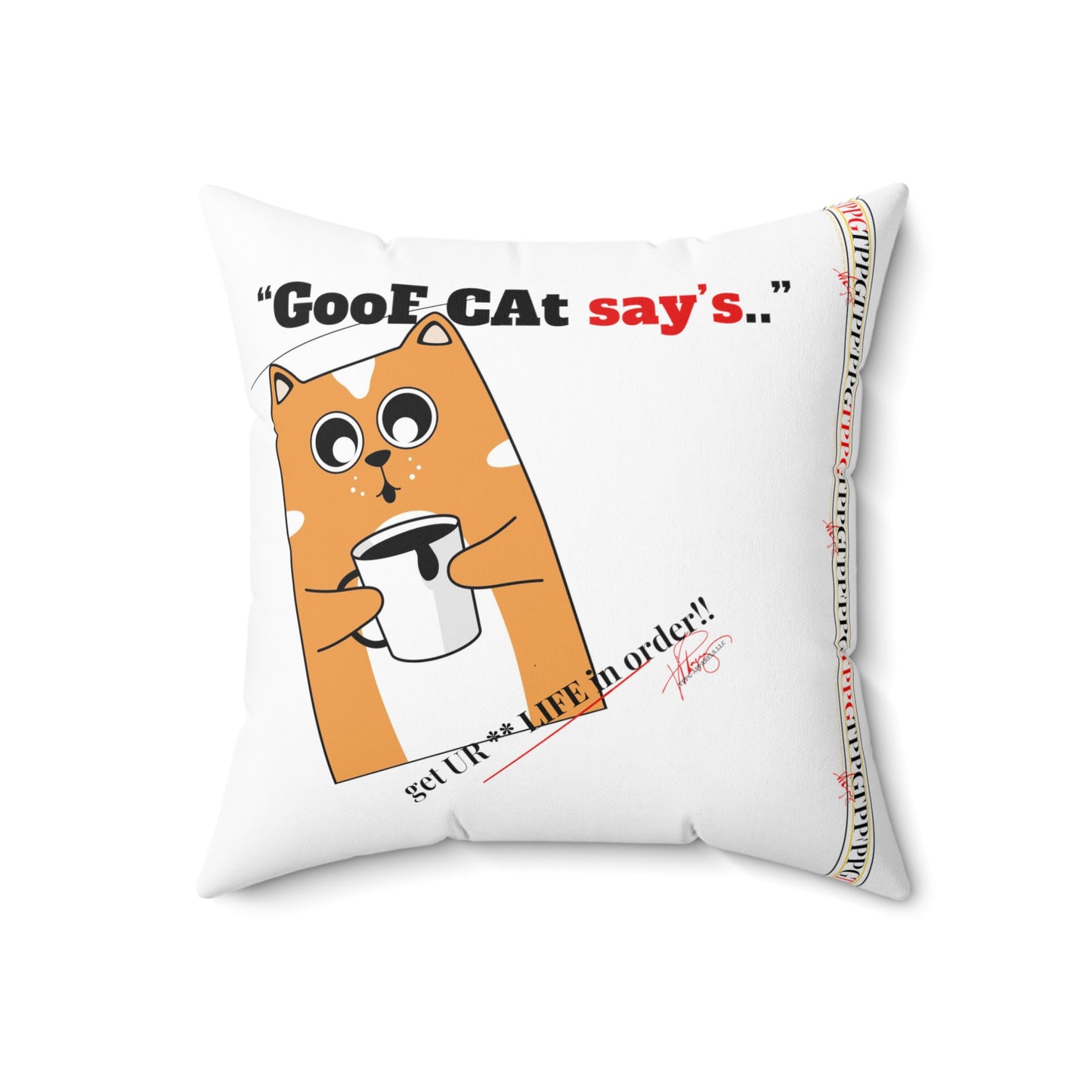 Square Polyester "GooF CAt" Pillow