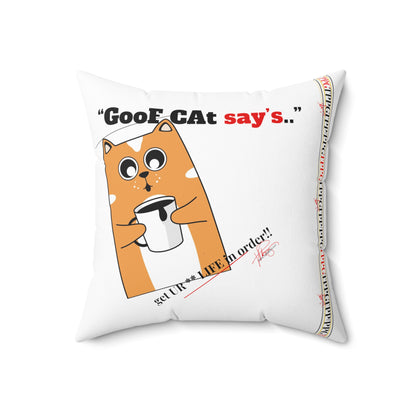 Square Polyester "GooF CAt" Pillow