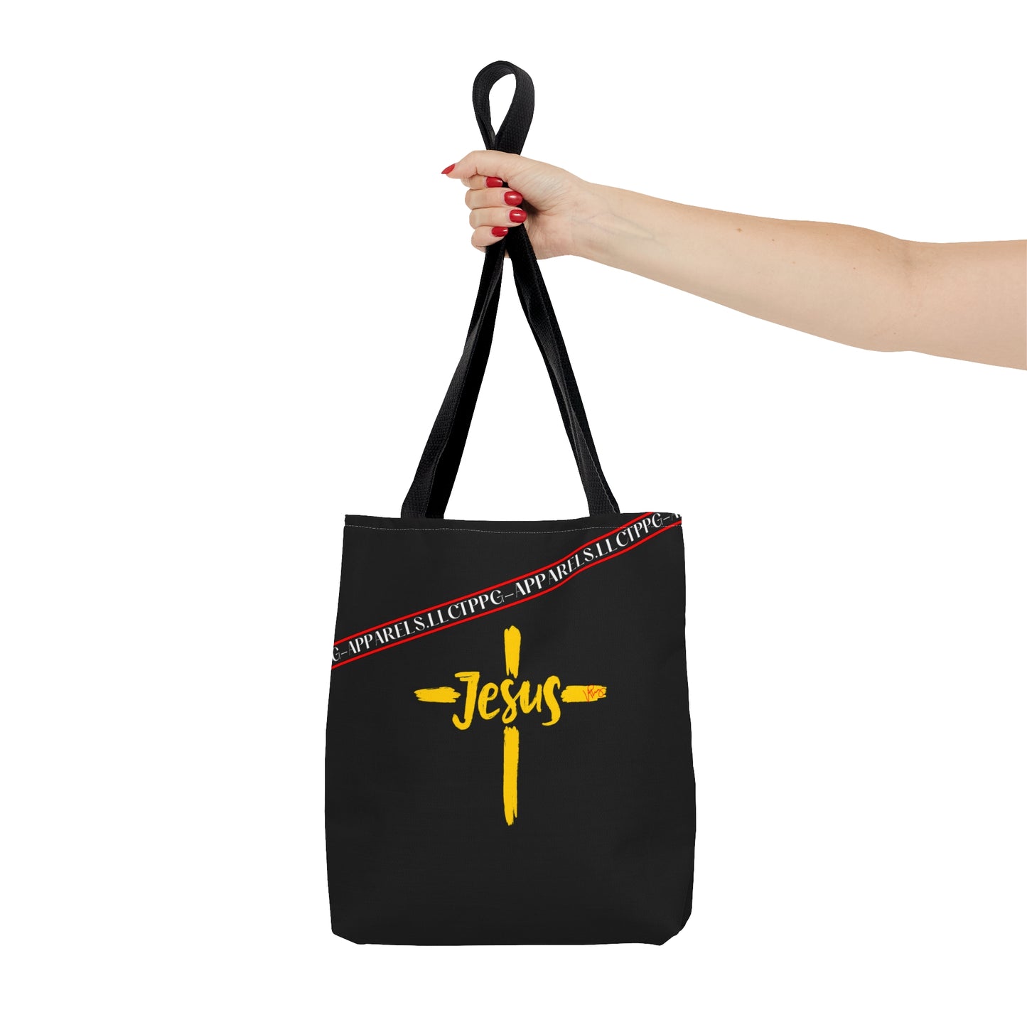 Black "Faith/Jesus" Shoulder Tote Bag