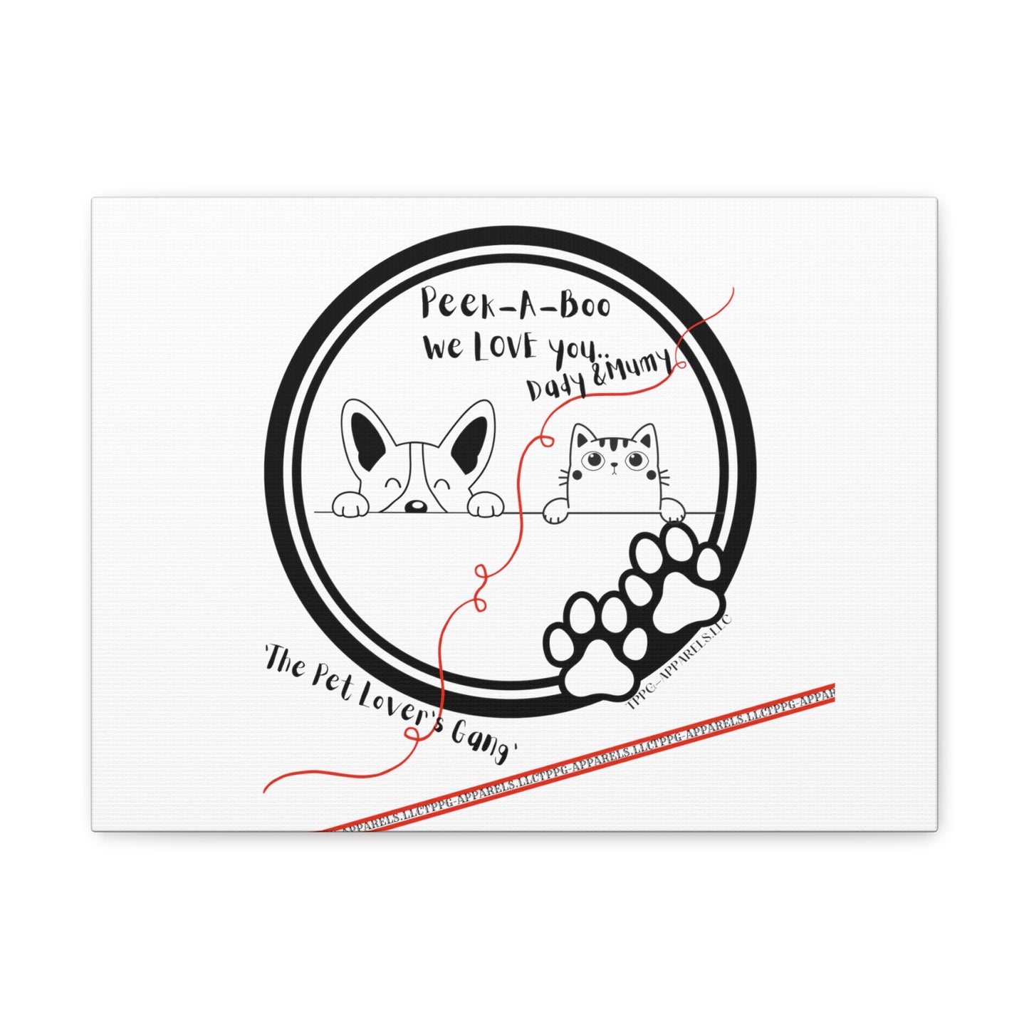 From our "TPPG Brand Pet Collection" - Canvas Gallery Wraps " Peek-A-Boo.."- in White