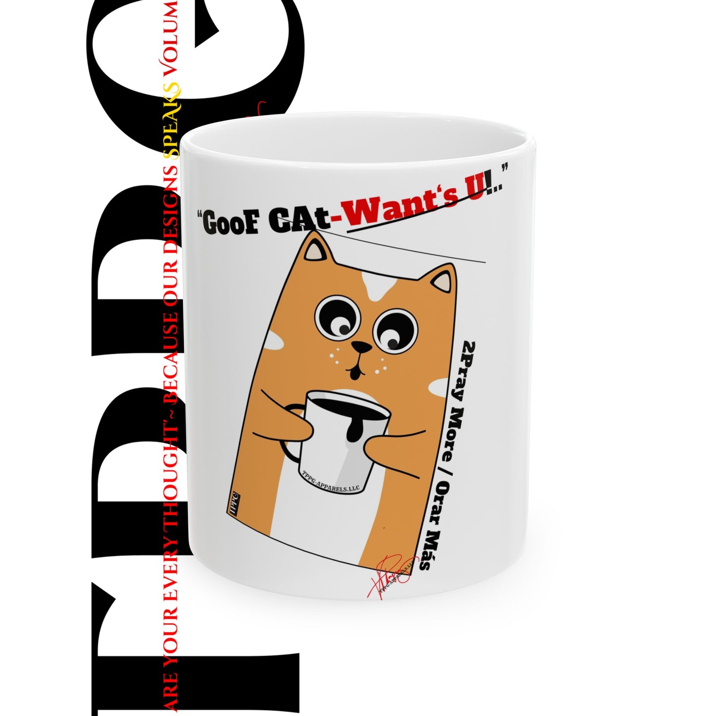 "GooF CAt" Ceramic Mug/Cup, (11oz & 15oz)