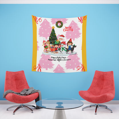 100% Polyester (Yellow Base color) Holiday Printed Wall Tapestry from "TPPG Collections"