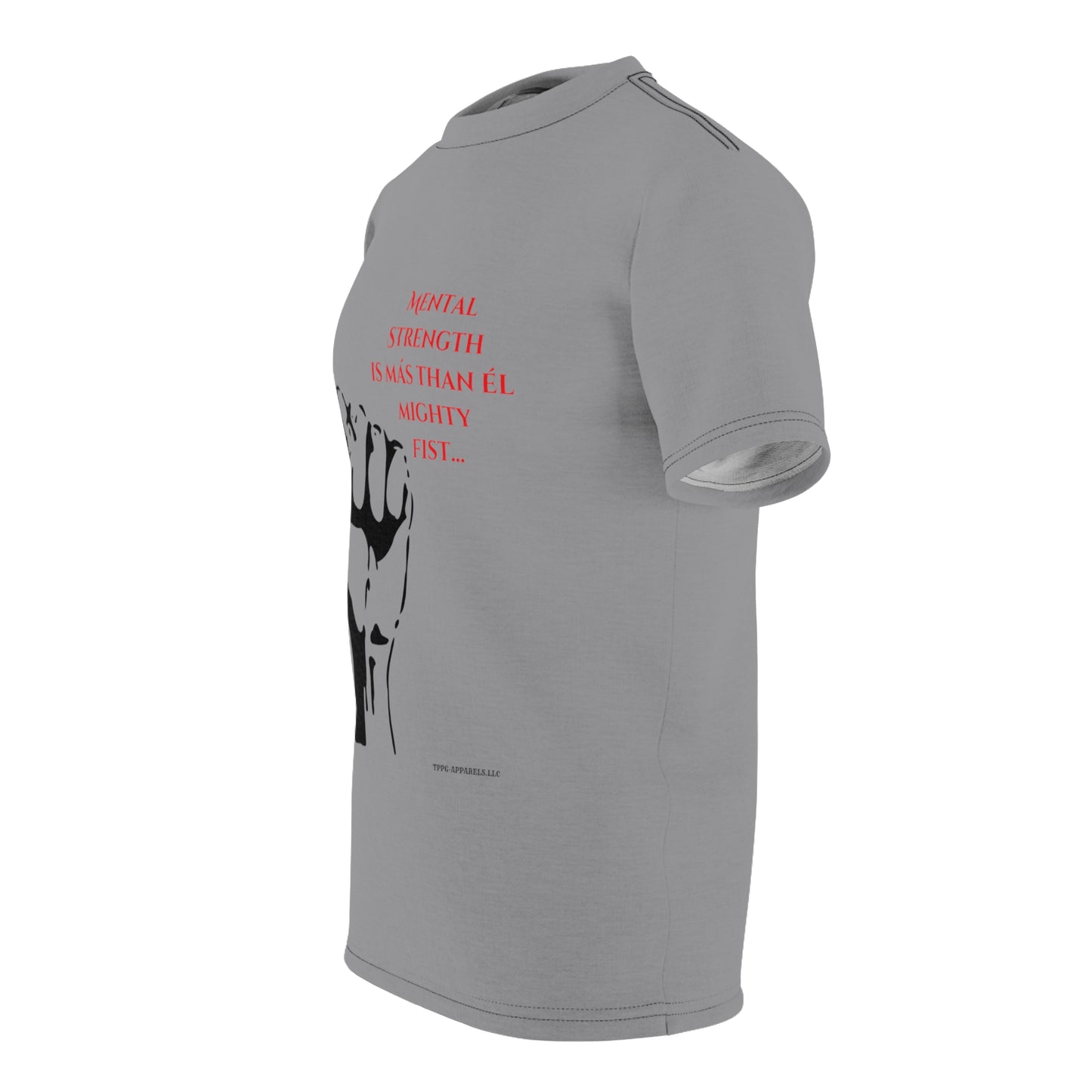 "TPPG-Apparels" Presents a Casual Black/Red & Grey "Mental Strength" Style 'Tagless' Premium Style Casual Unisex T-Shirt