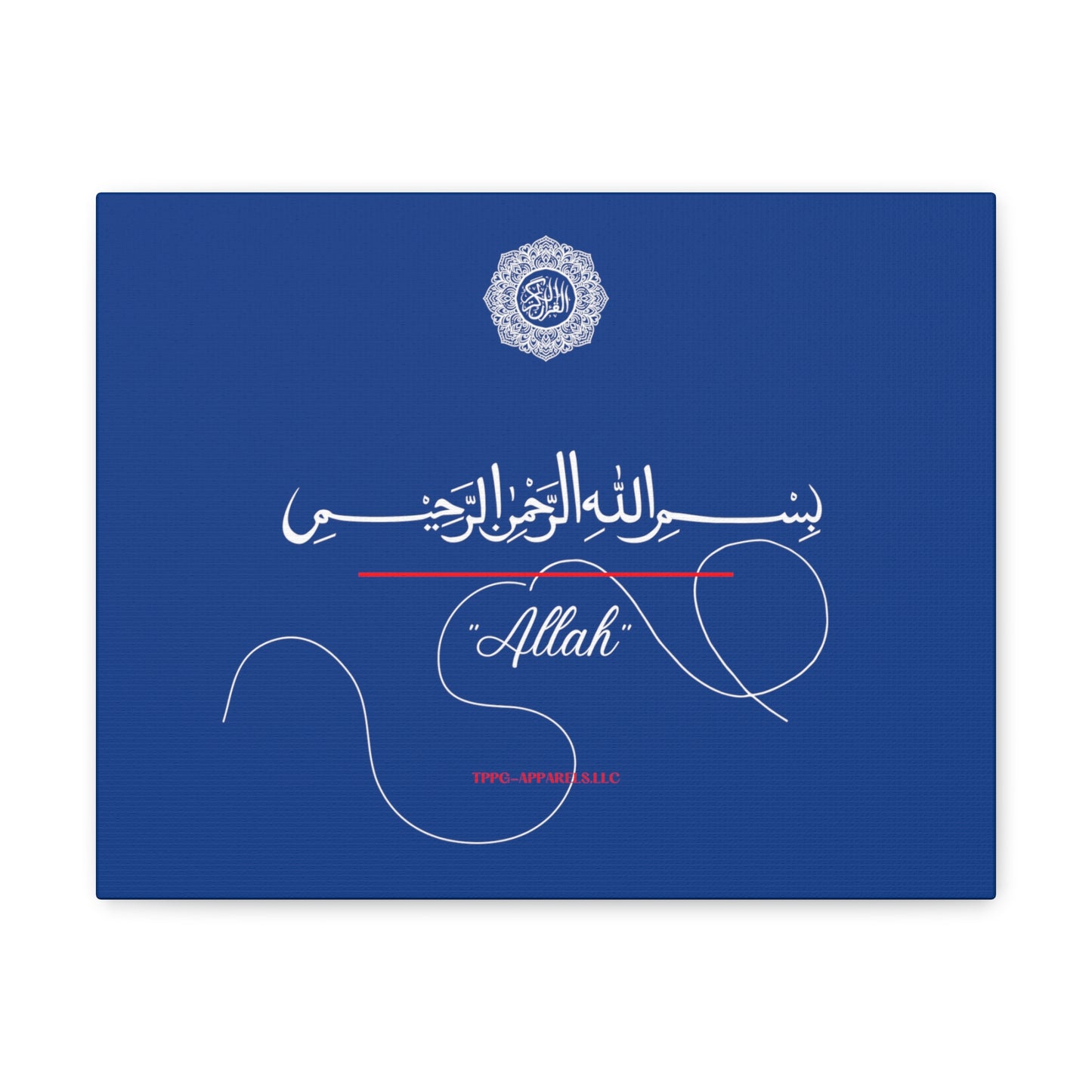 From our "TPPG Brand Arabic Faith Collection" - "Allah.." Canvas Gallery Wraps in Blue/White