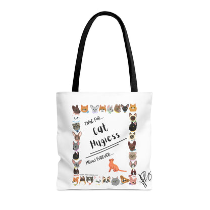 Our lovely & fun 3 sizes -White "Pet Lovers/Ailurophile" Brand -front facing Style Design Tote Bag from the 'TPPG-Apparel' Brand Collection