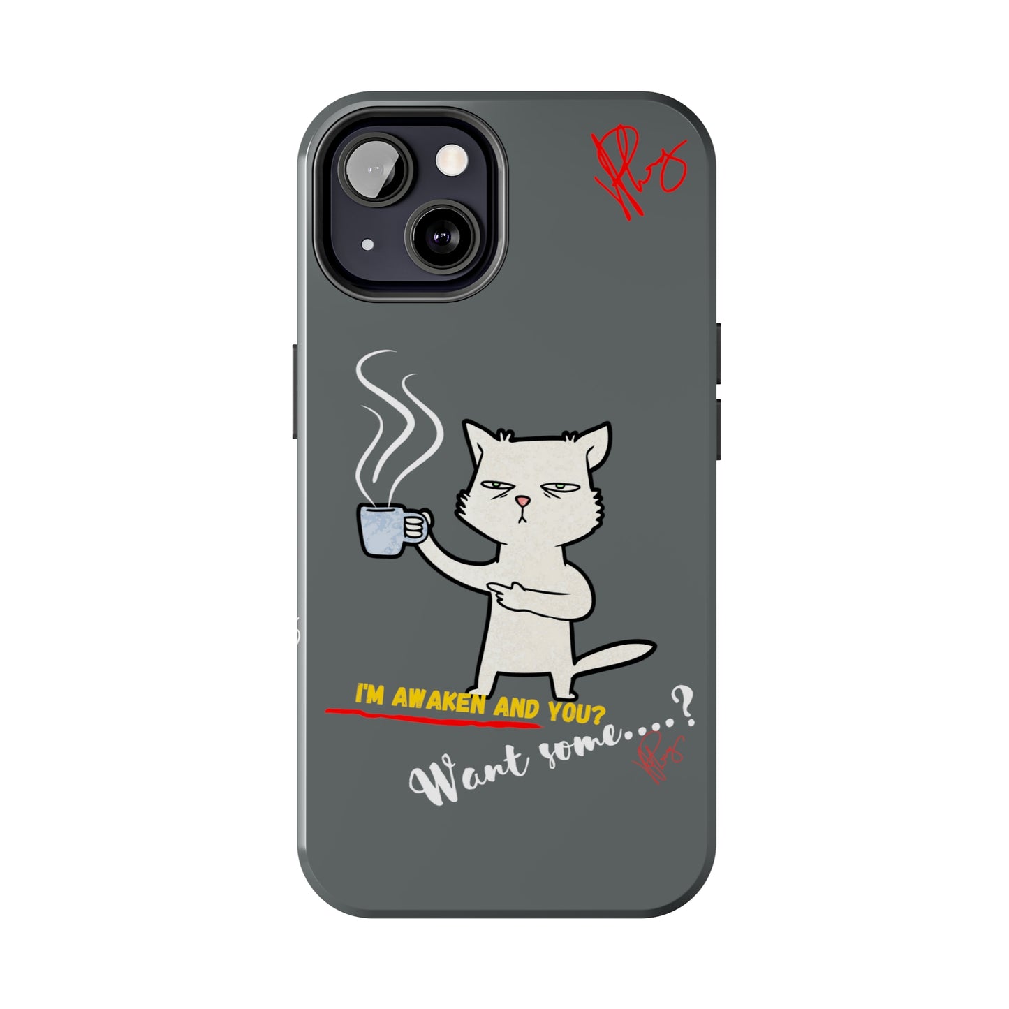 Another Lovely Grey - Cutie "Coffee Cat" Pet Design Verision from the 'TPPG Collection' Line carries Several sizes of the "iPhone Series" Tough Phone Cases