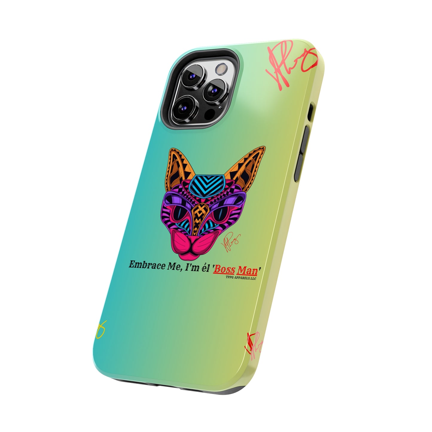 Pets Designed Phone Cases - iPhone/ Samsung Galaxy & GooglePixel ("Embrace Me.."1) (Green/Yellow Hue Color)