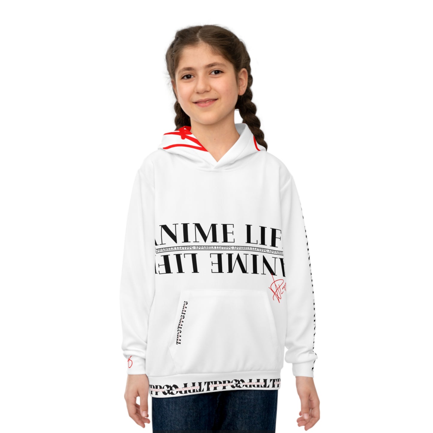 Children's (white) "TPPG Anime & Logo" Hoodie in 6 sizes