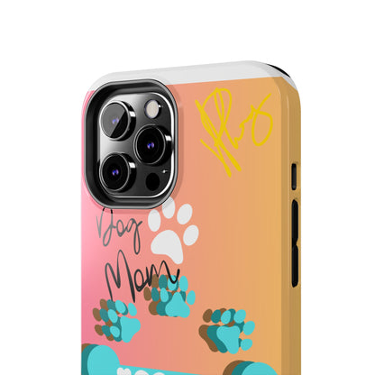 One of our Cutest "Dog Mom" Pet Designs (in a Multi-Colored Base Color) Verision from the 'TPPG Collection' Line carries Several sizes of the "iPhone Series" Tough Phone Cases