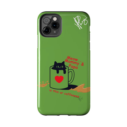 Ok Guys here's another one of our Cutest Coffee Pet Designs (in a Light Green Base Color) Verision from the 'TPPG Collection' Line carries Several sizes of the "iPhone Series" Tough Phone Cases