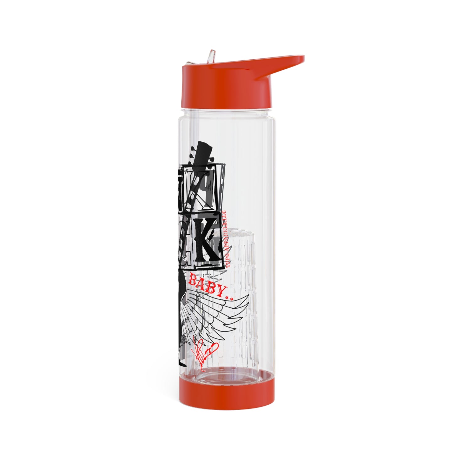 Clear 25oz 'Punk Rock' Print Style INFUSER Water Bottle by the "TPPG-Apparels" ('Punk Rock Print') Collection