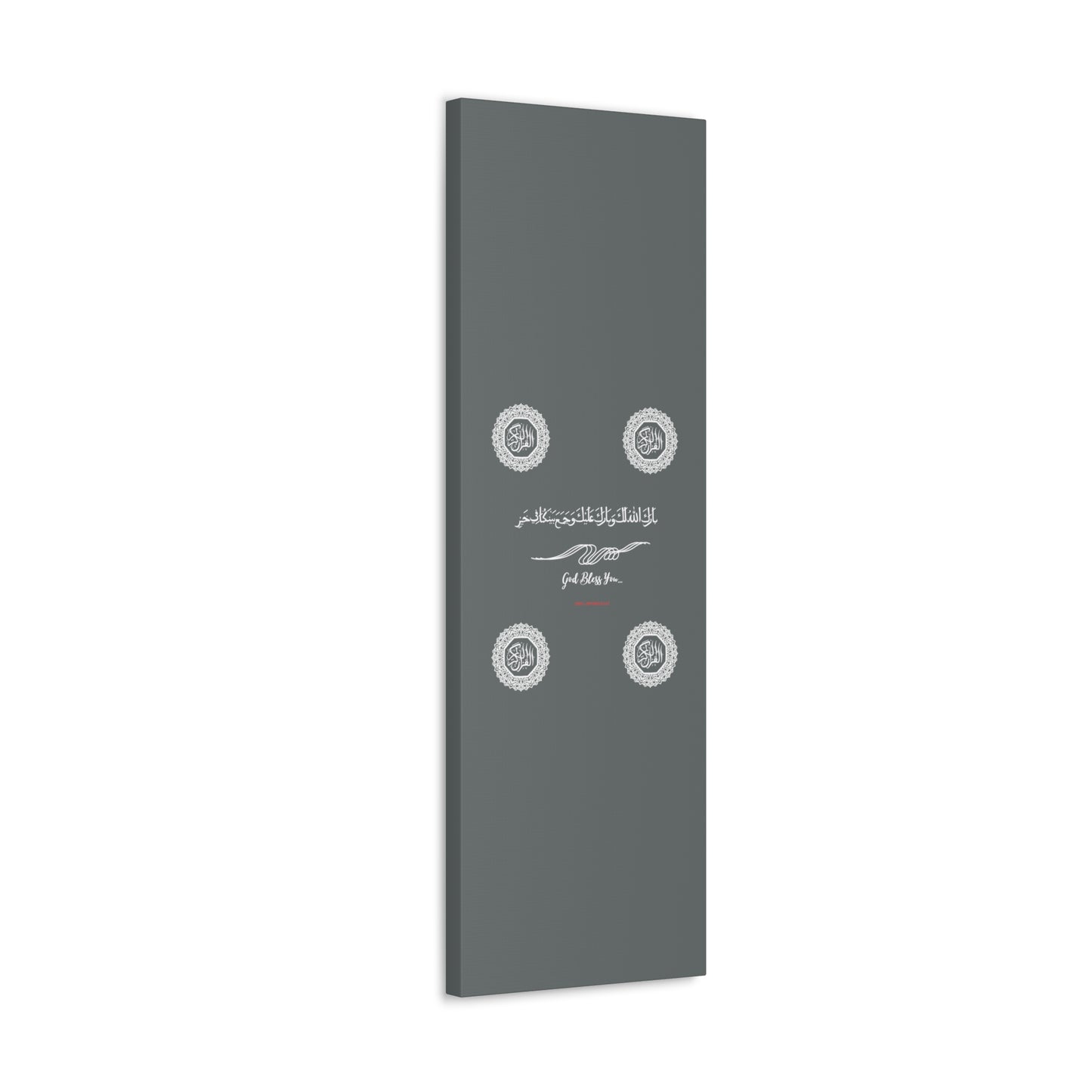 From our "TPPG Brand Arabic Faith Collection" - "Meaning:God Bless You.." Canvas Gallery Wraps in Grey/White