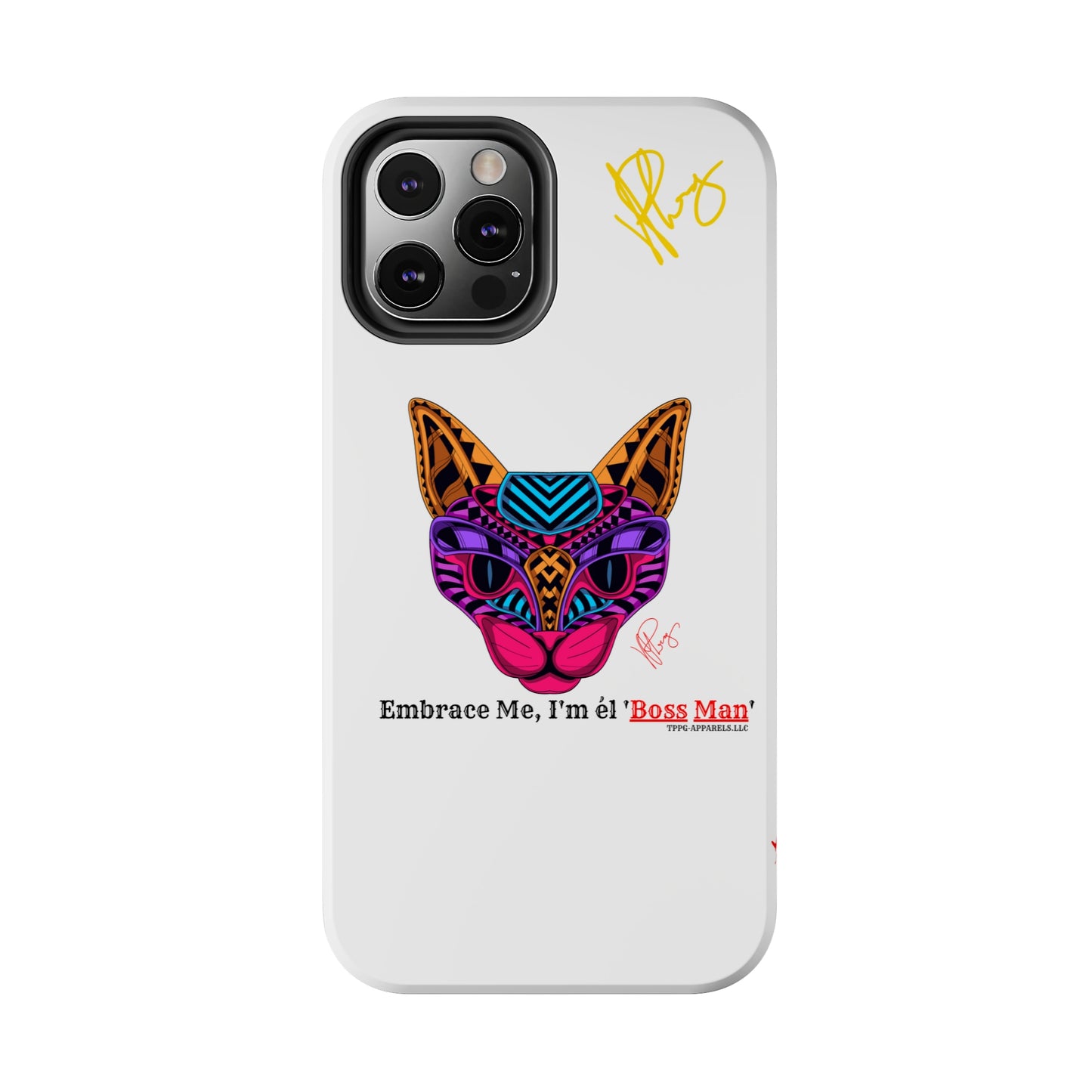 Cat Custom Designs Phone Cases - iPhone/Samsung Galaxy & Google Pixel (Multi-Colored White)