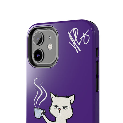 Lovely Bold Purple - Cutie "Coffee Cat" Pet Design Verision from the 'TPPG Collection' Line carries Several sizes of the "iPhone Series" Tough Phone Cases