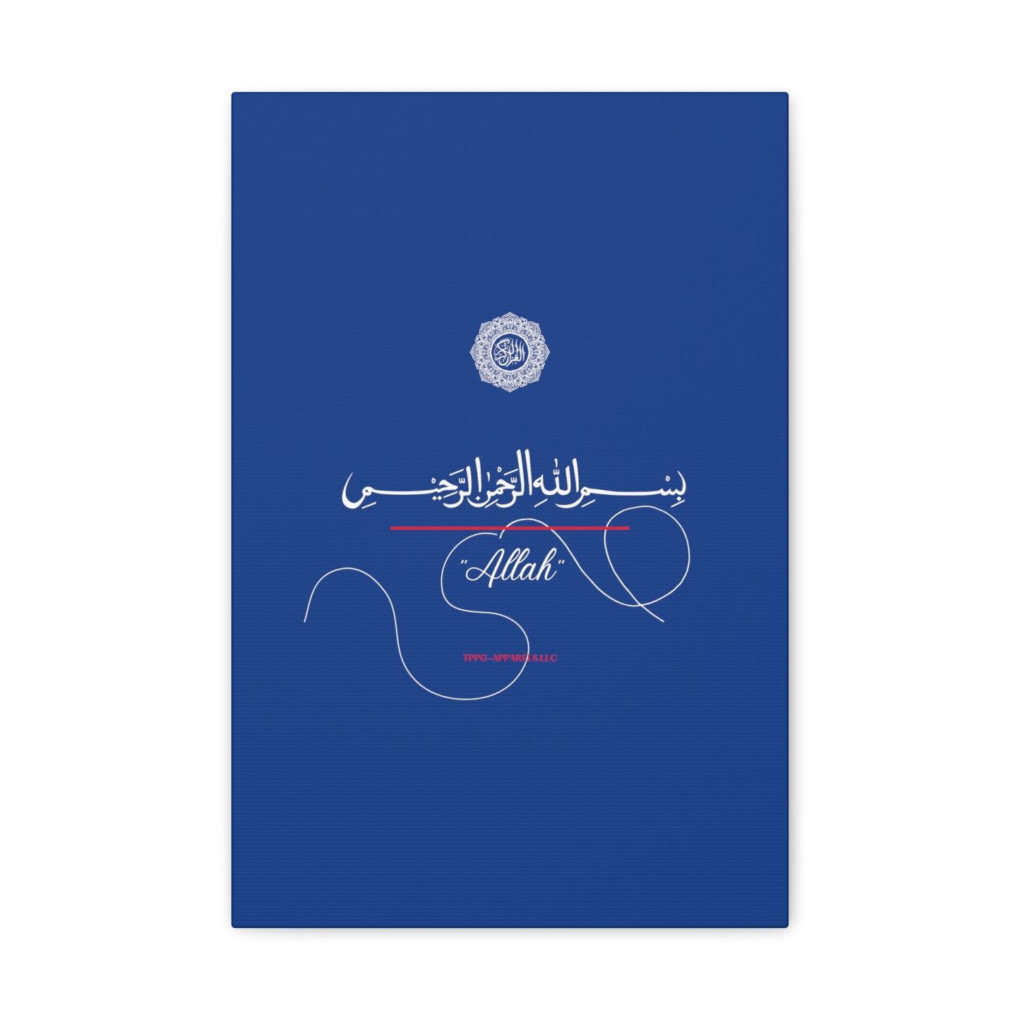 From our "TPPG Brand Arabic Faith Collection" - "Allah.." Canvas Gallery Wraps in Blue/White