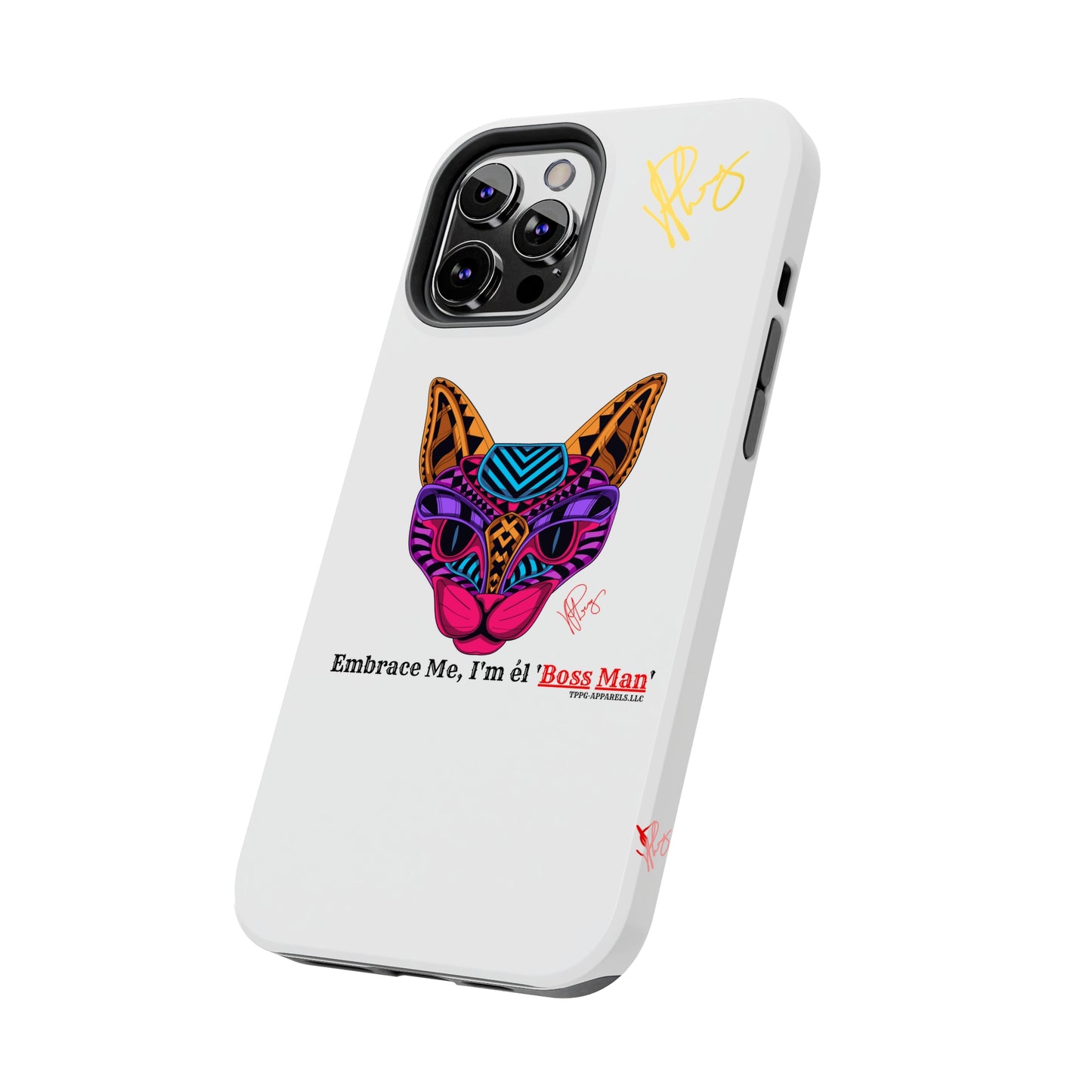 Cat Custom Designs Phone Cases - iPhone/Samsung Galaxy & Google Pixel (Multi-Colored White)