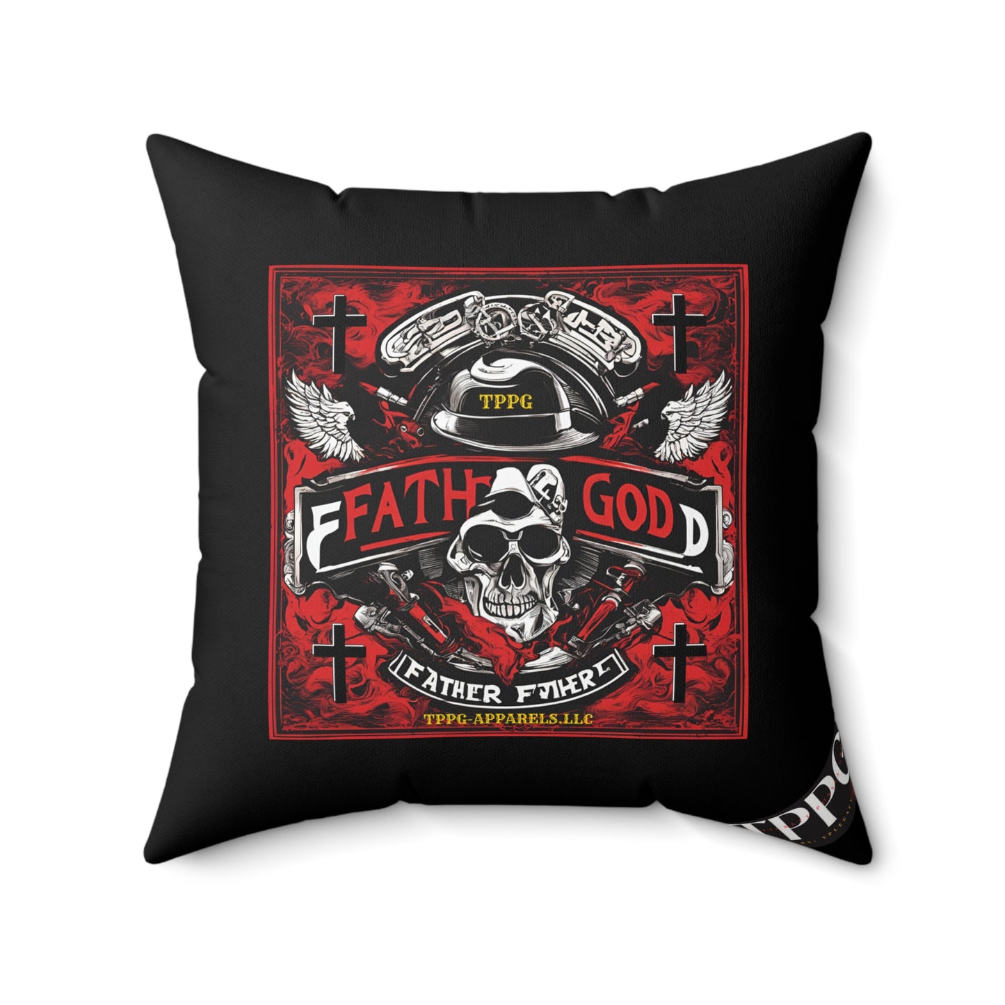 Square Shape "Father God Bikers" Pillow