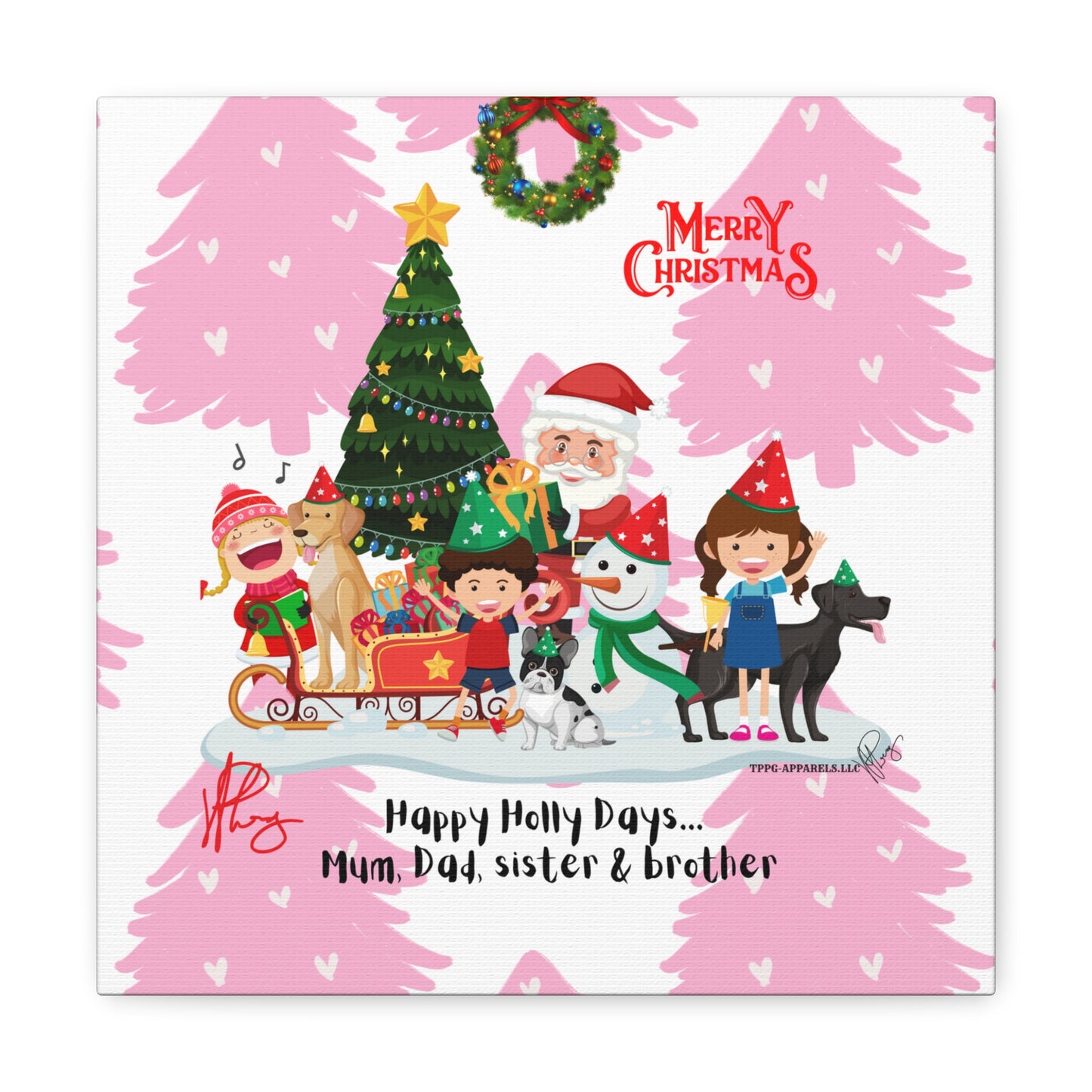 Holidays Time-"TPPG Brand Christmas Collection" - Canvas Gallery Wraps "- in Bold  familiar colors