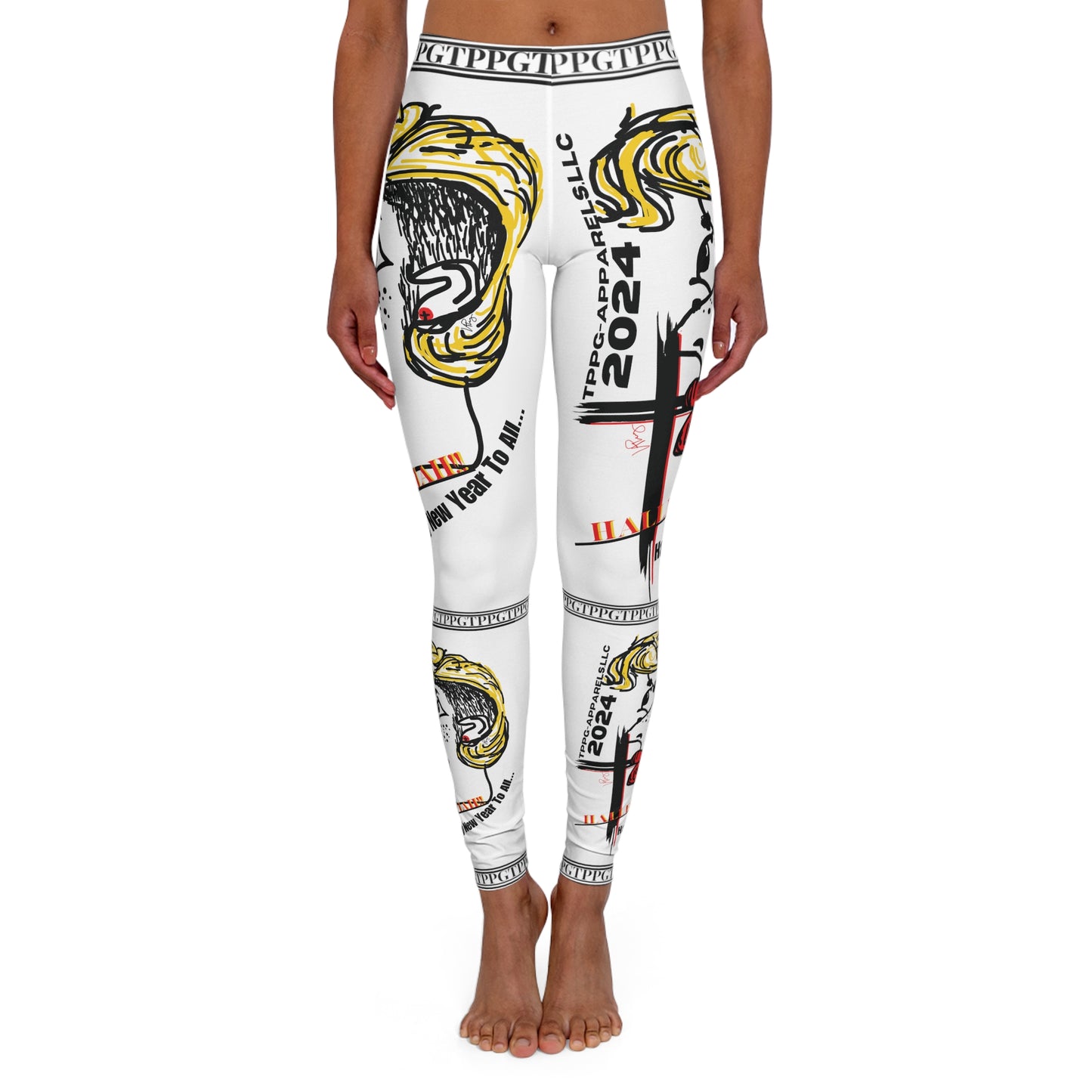 Women's (White Base) "Hallelujah" Spandex Leggings /6ct sizes