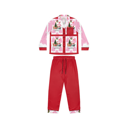 "TPPG-Apparels" Red Base: (UGLY-Holiday) Women's 95% Satin Pajamas