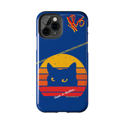 Custom Cat Design Phone Cases "Peek-A-BOOO.." (Black Multi-Colored)