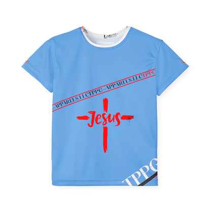 Kids Sport "Jesus Cross" Blue Jersey/Tee-By:"TPPG" Juniors/Kids Collections