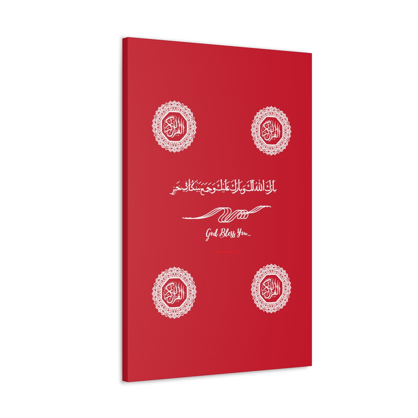 From our "TPPG Brand Arabic Faith Collection" - "Meaning:God Bless You.." Canvas Gallery Wraps in Red/White