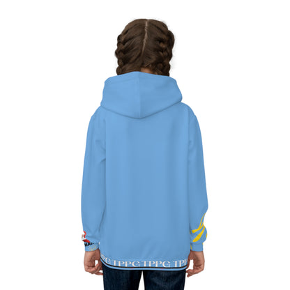 Children's "Santa Holiday-Boss Man" (Lt. Blu) "TPPG Logo" Hoodie in 6 sizes