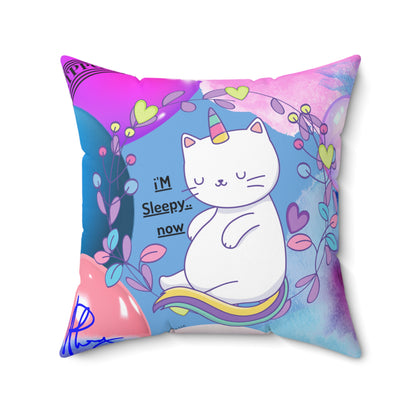 (Toddler/Kid) Spun Polyester Square Pillow (4 sizes-Lt. Blu Bgd) - By: "TPPG KIds Collection"