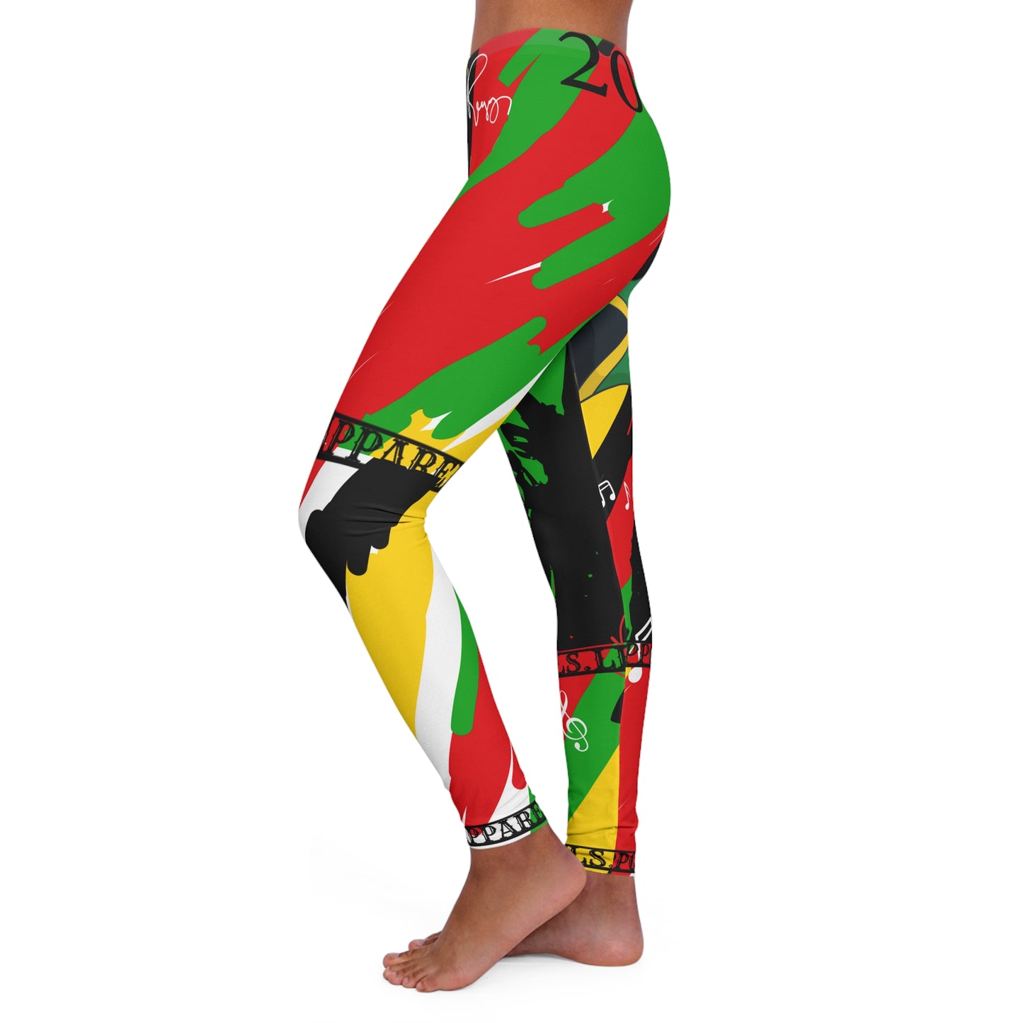 Women's (Jamaican/Rastafarian) Spandex Style Leggings By:"TPPG-Apparels"Brand