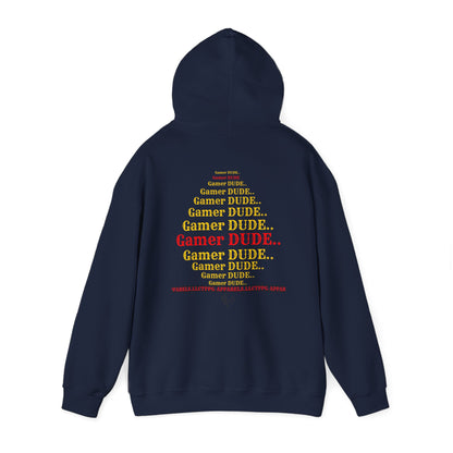 Our multi-color "Gamer" Style (Back & Front Facing) Design Print Unisex Heavy Blend™ Hooded Sweatshirt - 6 sizes & 10 colors to choose from