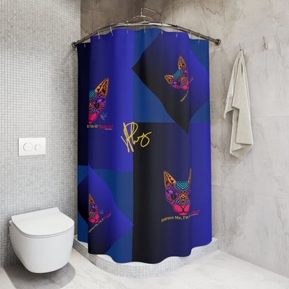 This is a Sleek "Boss Cat" Polyester Designer Style/ "TPPG-Apparels" Brand Shower Curtain