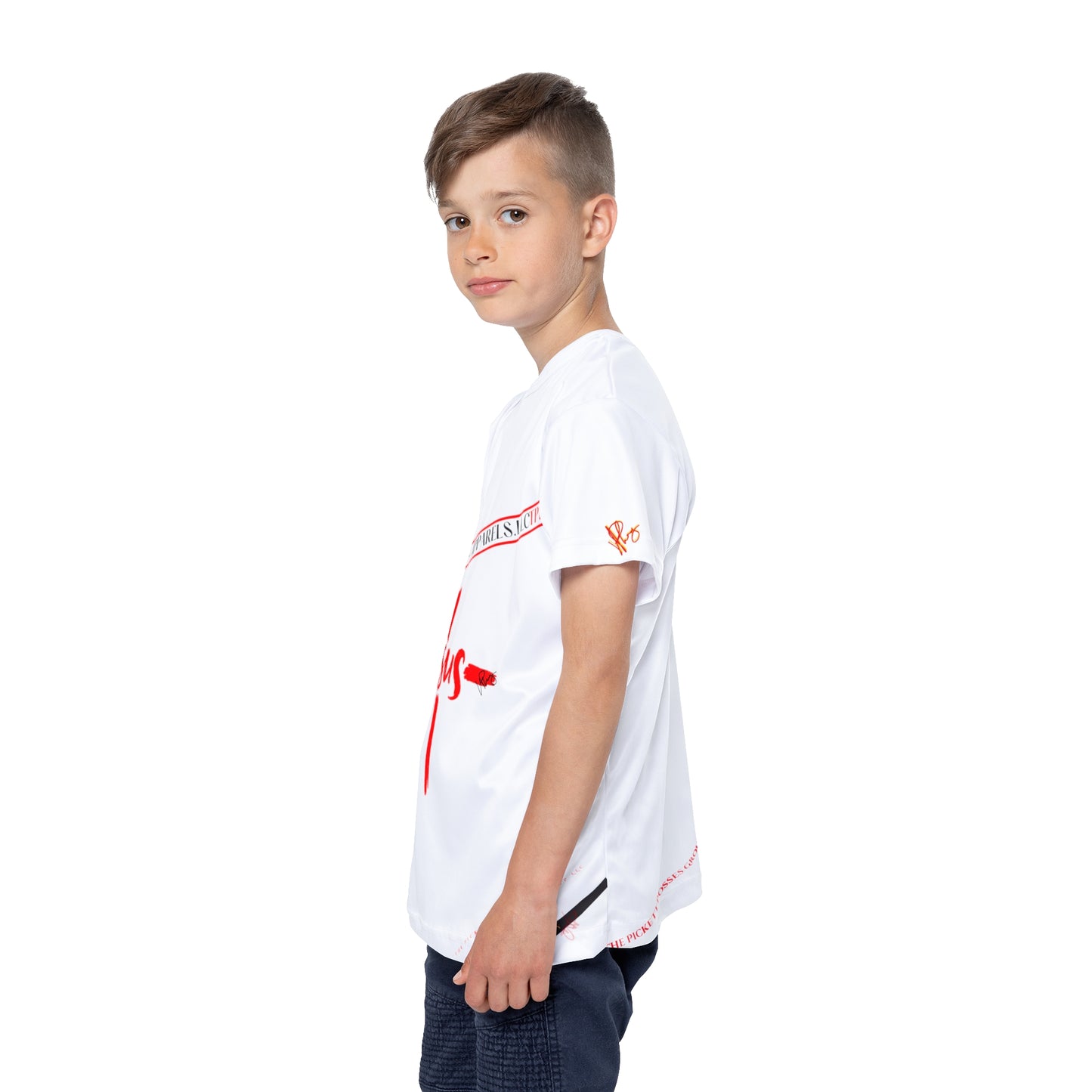 Kids Sport "Jesus Cross" White Jersey/Tee-By:"TPPG" Juniors/Kids Collections