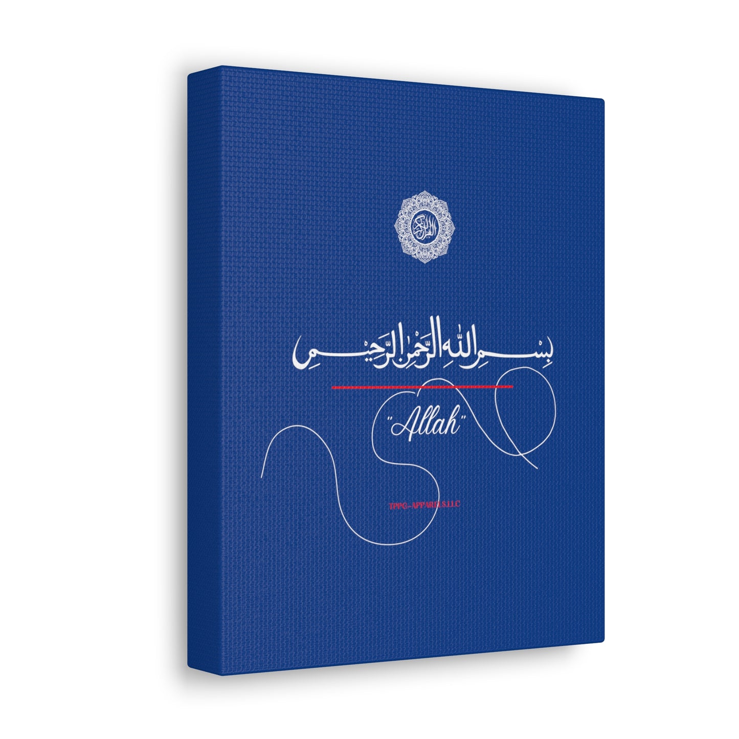 From our "TPPG Brand Arabic Faith Collection" - "Allah.." Canvas Gallery Wraps in Blue/White