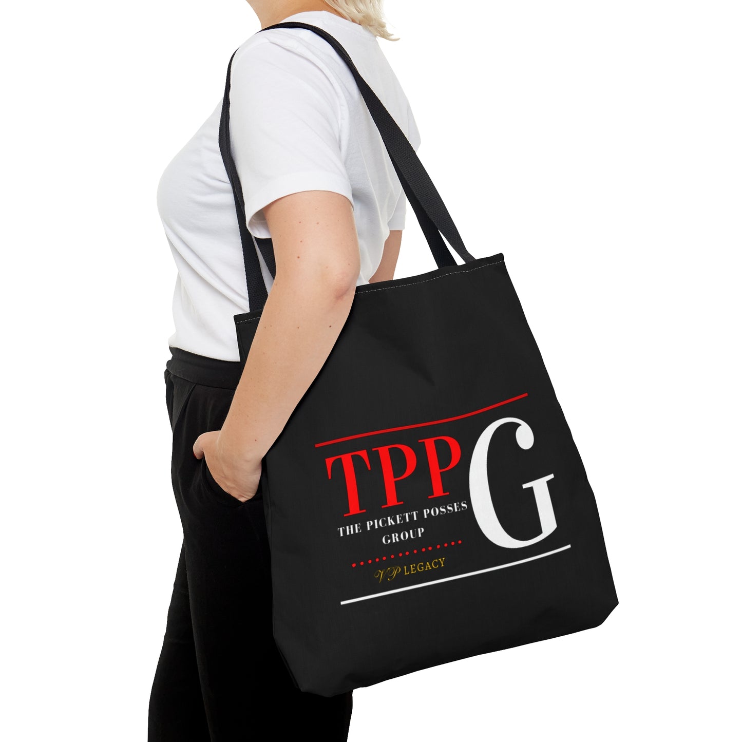 Our 3 sizes - Handy Brand Logo-front facing Style Design Tote Bag from the 'TPPG-Apparel' Brand