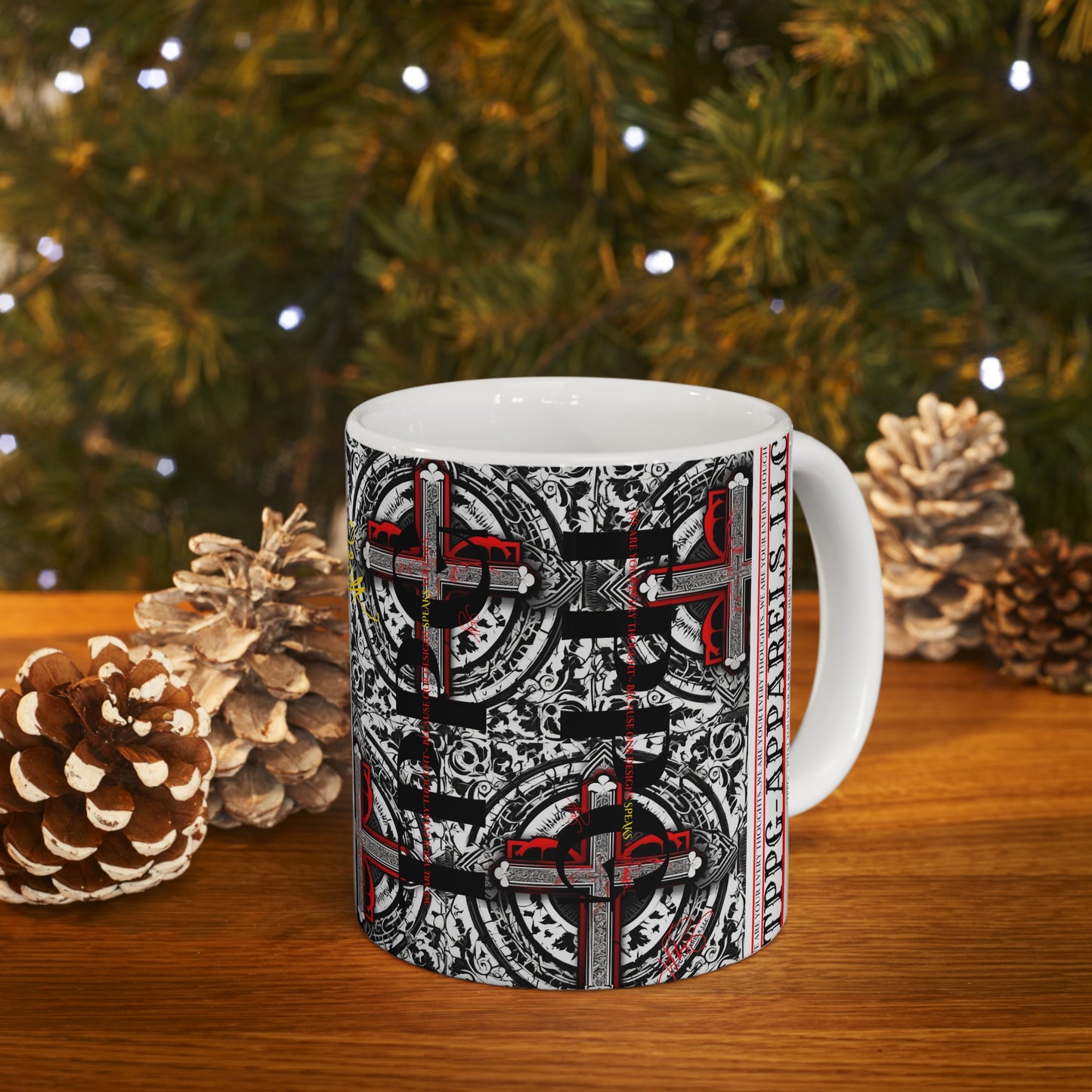 Mystical "TPPG" Cross Ceramic Mug/Cup -11oz & 15oz