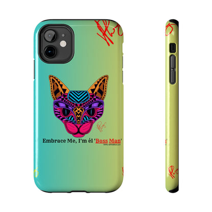 Pets Designed Phone Cases - iPhone/ Samsung Galaxy & GooglePixel ("Embrace Me.."1) (Green/Yellow Hue Color)