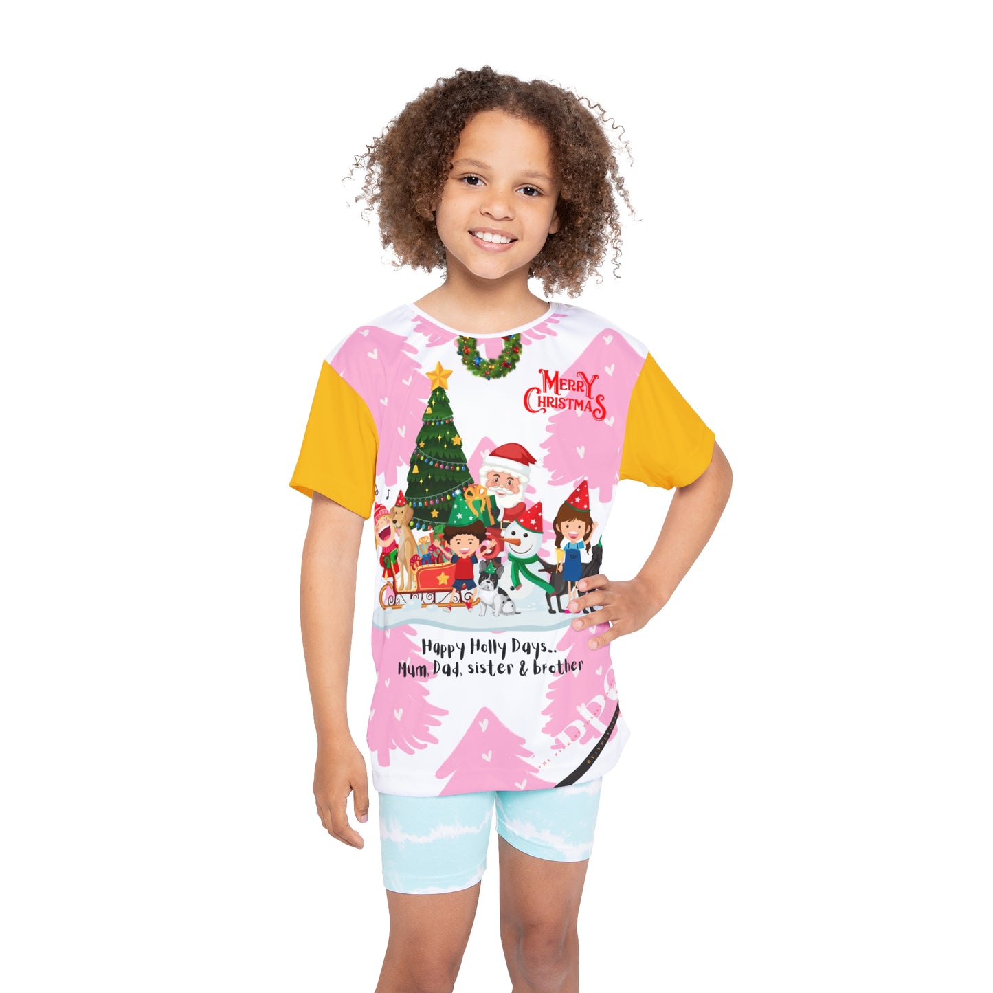 Kids (Yellow Base) 'Holiday/Christmas' Sports Jersey/Tee - By:"TPPG-Apparel" Juniors Collections