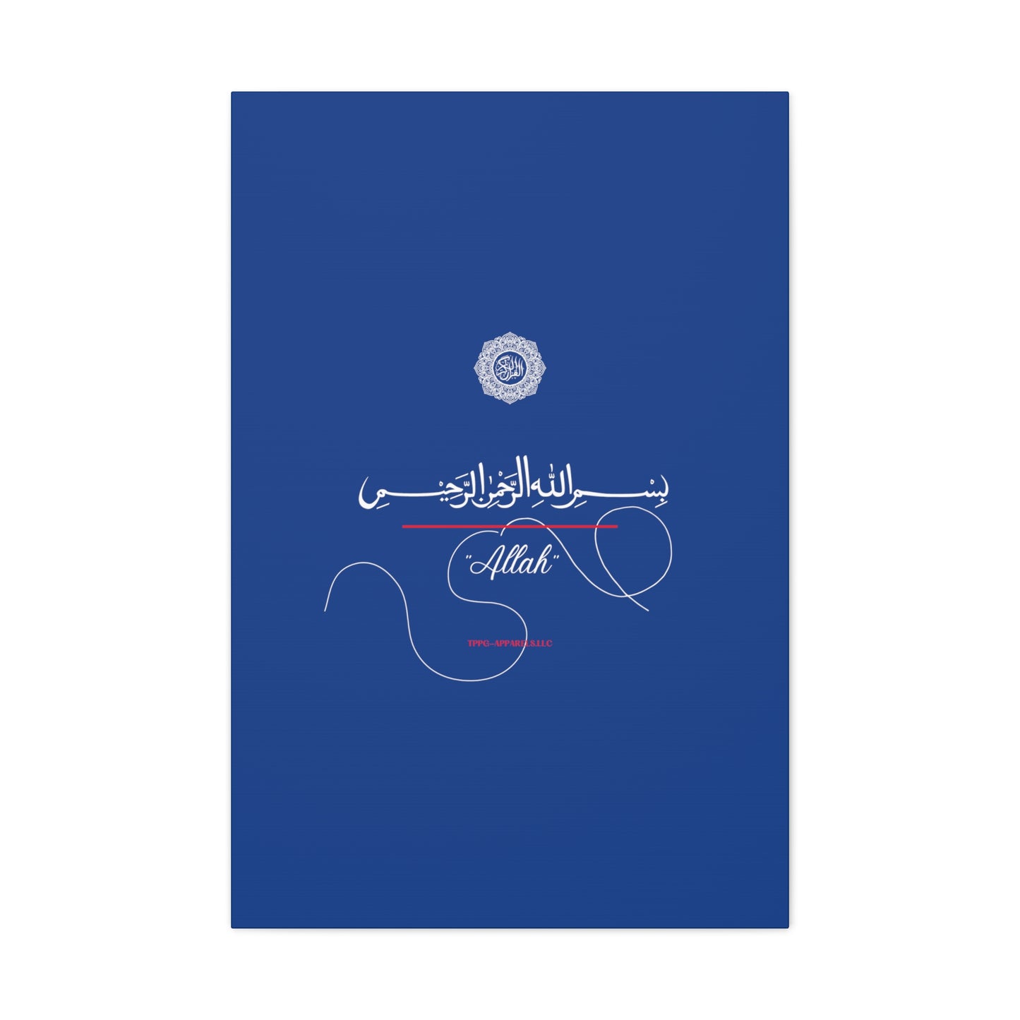 From our "TPPG Brand Arabic Faith Collection" - "Allah.." Canvas Gallery Wraps in Blue/White