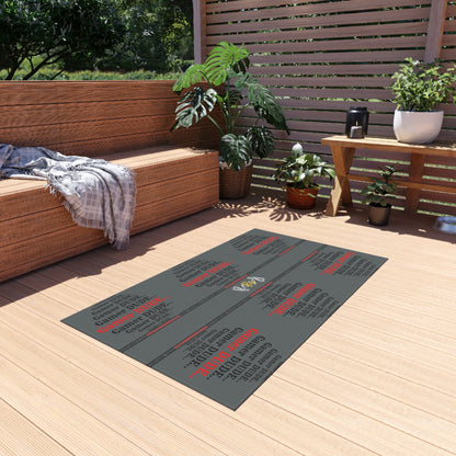 'Gamer' Style Grey Durable Outdoor Rug