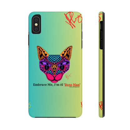 Pets Designed Phone Cases - iPhone/ Samsung Galaxy & GooglePixel ("Embrace Me.."1) (Green/Yellow Hue Color)