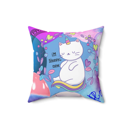 (Children) Spun Polyester ('1-side') Square Pillow (4 sizes-Lt. Blu Bgd) - By: "TPPG KIds Collection"