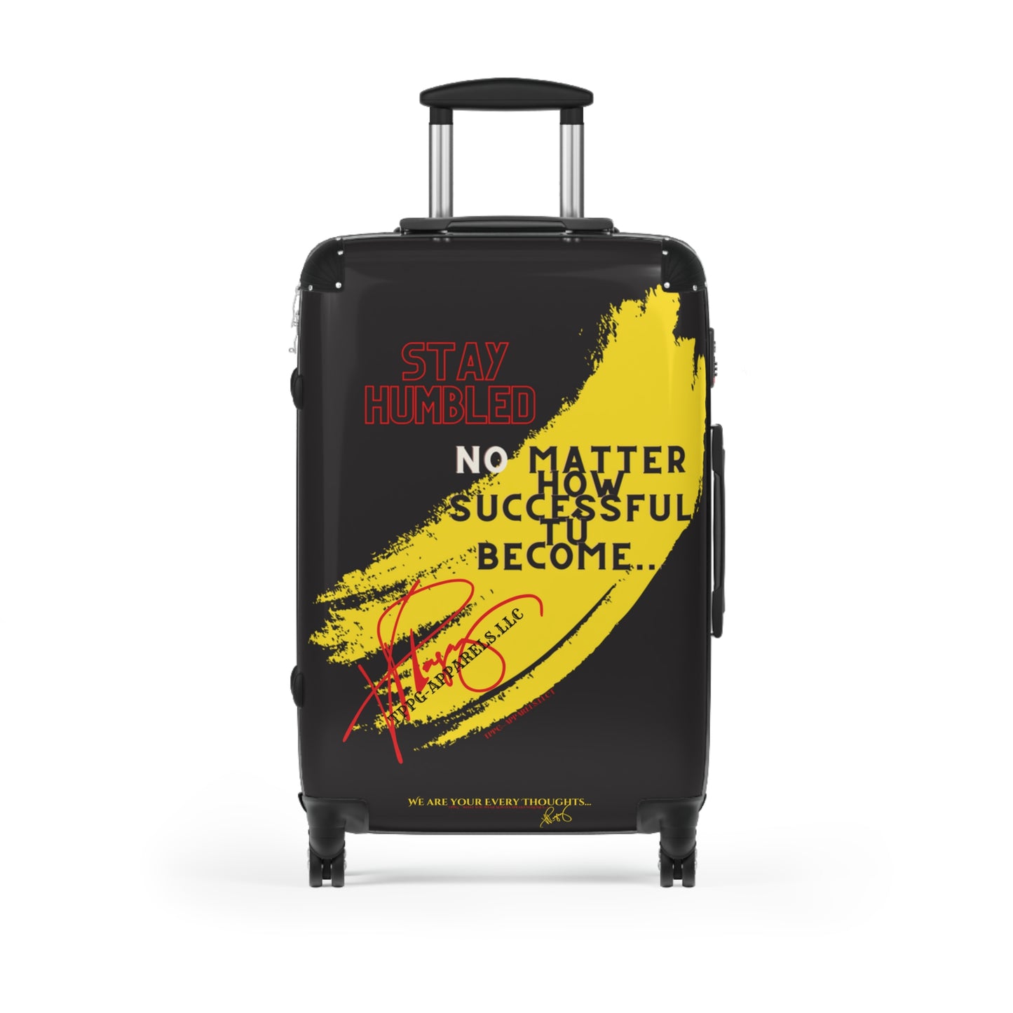 'Stay Humble' Black 360° Swivel Suitcases